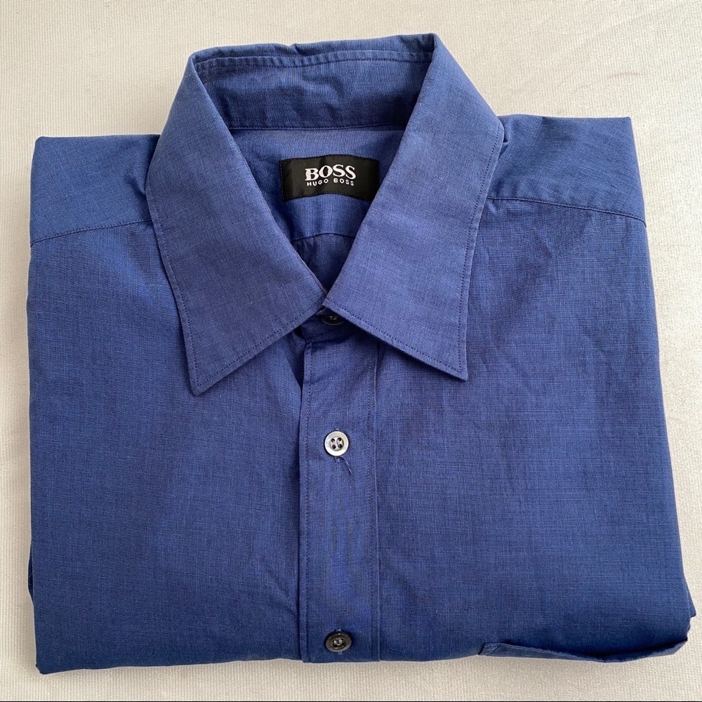 Hugo Boss blue button down dress shirt